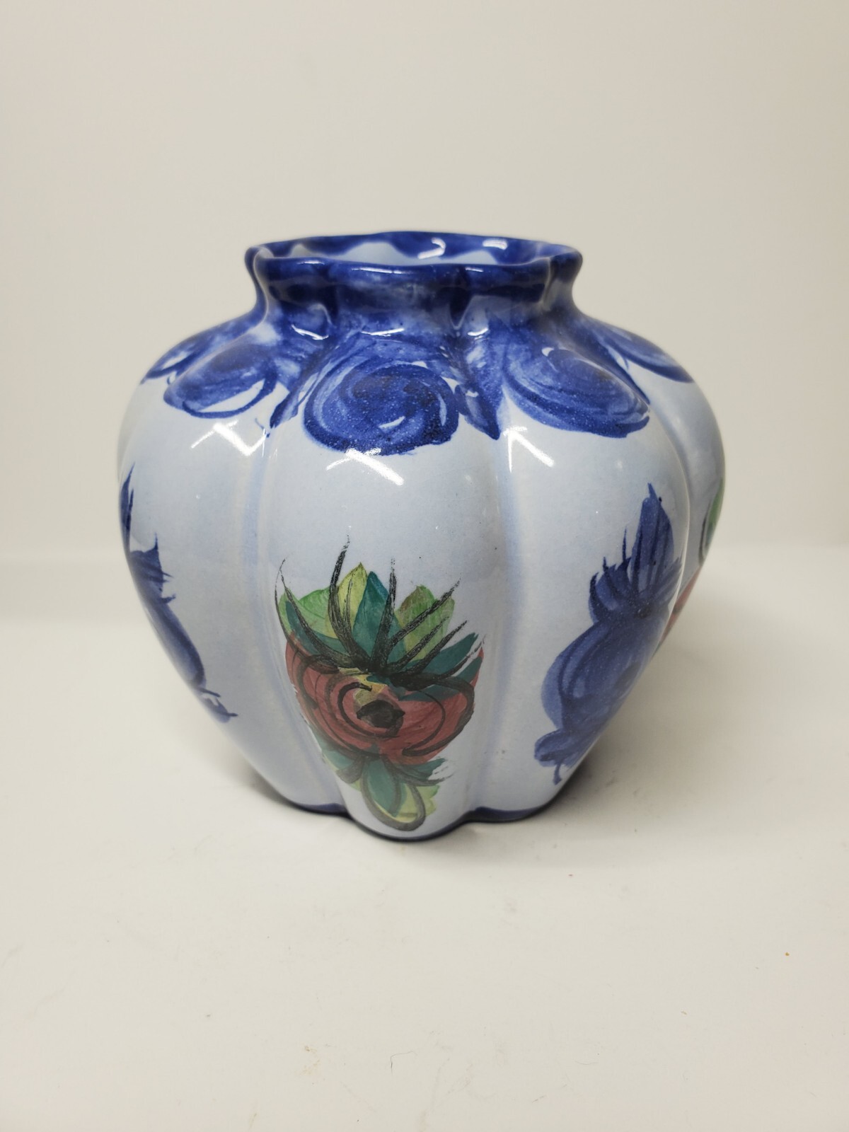 Vintage Hand Painted Floral Art Pottery Vase by Vestal Alcobaca Portugal 4” Vintage Hand Painted Floral Art Pottery Vase by Vestal Alcobaca Portugal 4”