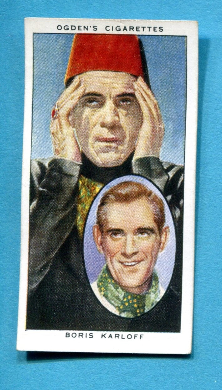 1938 OGDEN\'S ACTORS NATURAL & CHARACTER STUDIES TOBACCO CARD #27 BORIS KARLOFF