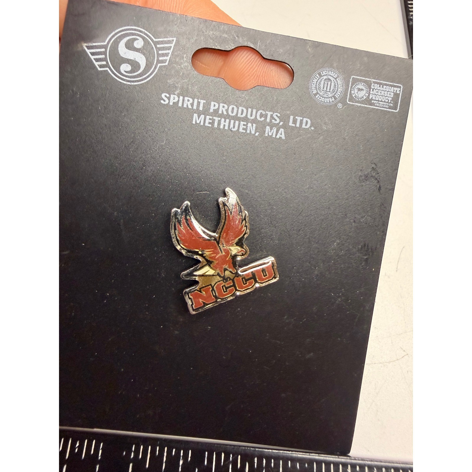 NCCU Eagles Lapel Pin North Carolina Central University Spirit Products Red Gold