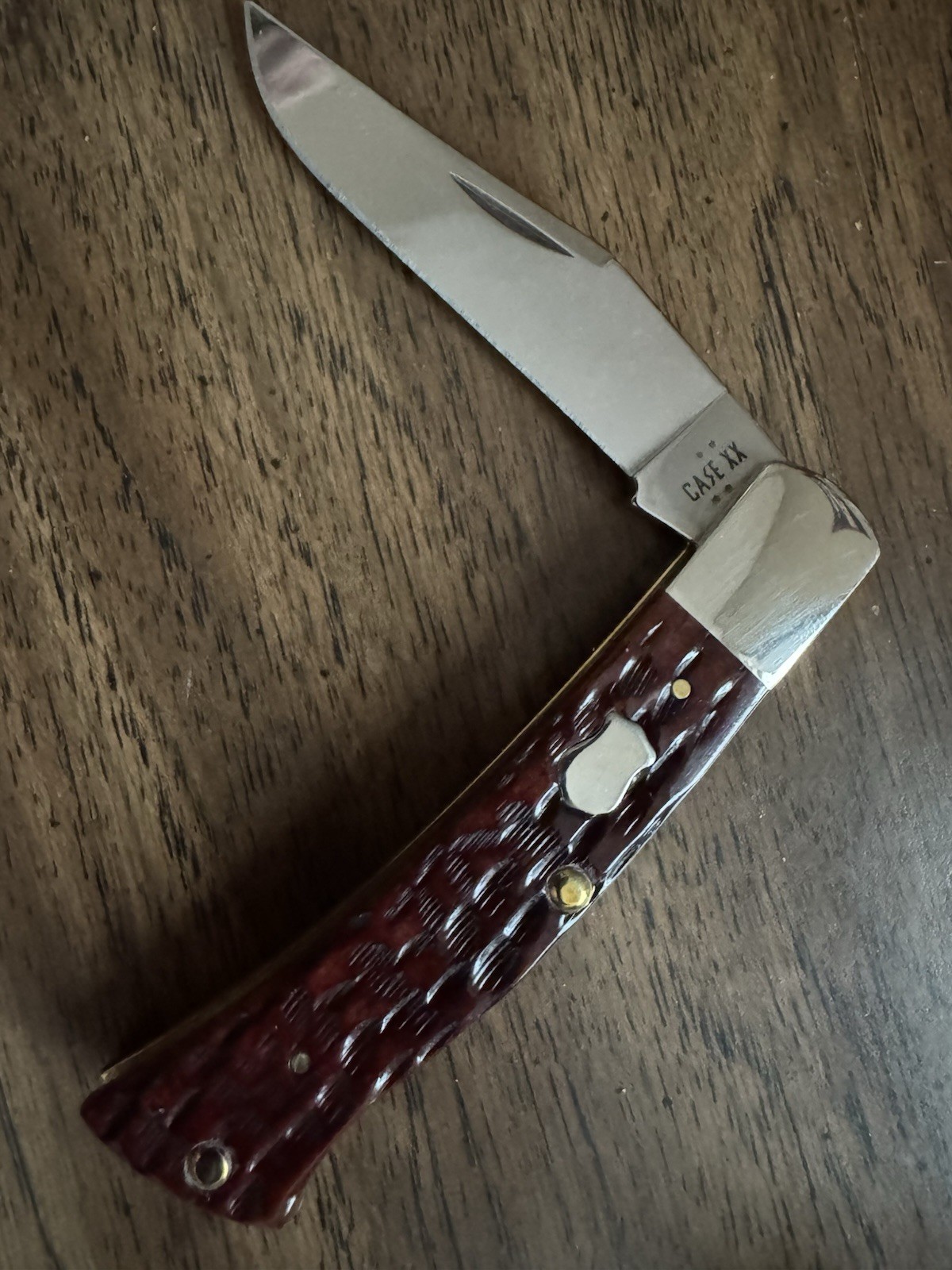 Case Pocket Worn MahoganyBone Peach Seed Jig Axe Handle (BR61135 SS)