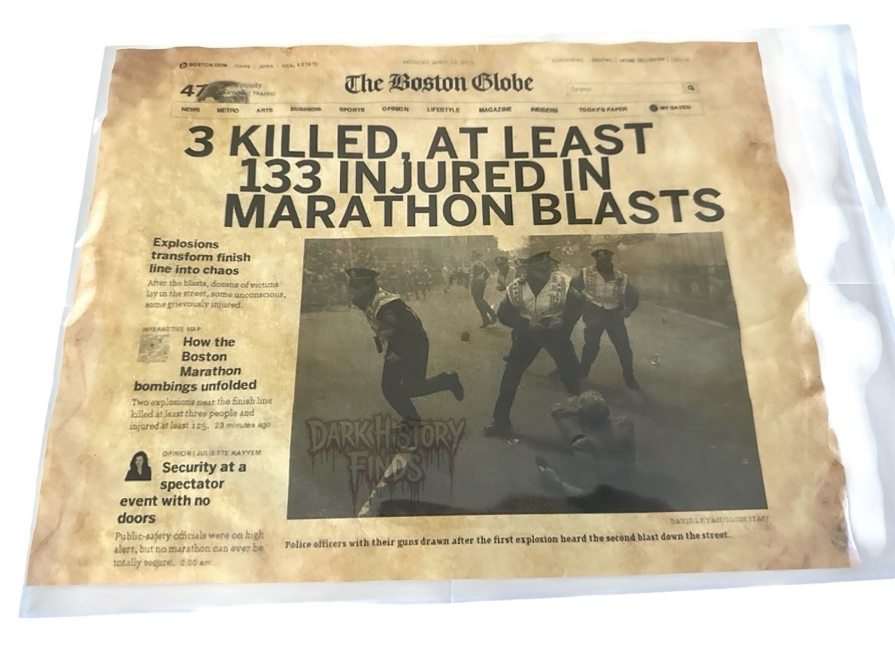 Boston Marathon Bombing Newspaper Headline ￼