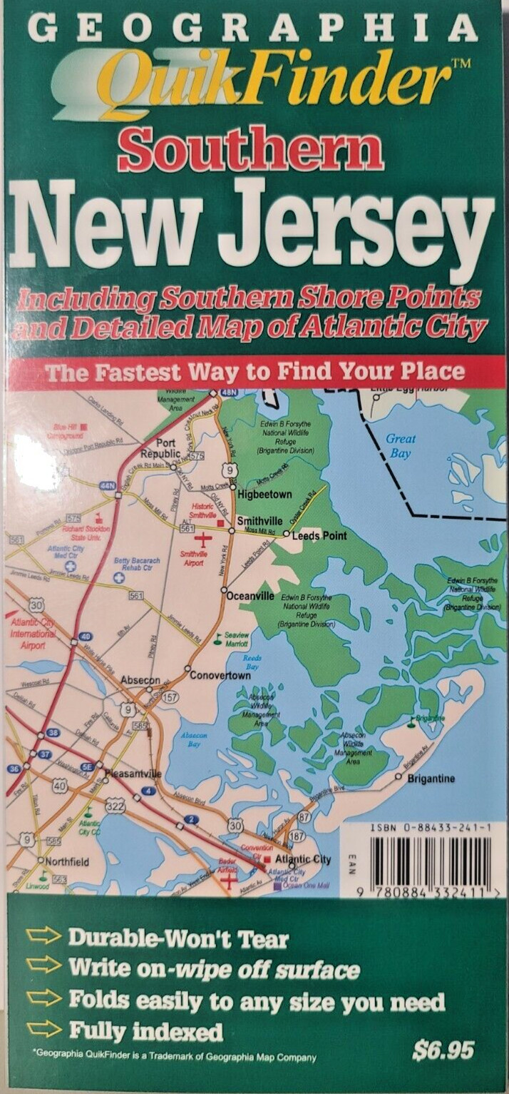 New Jersey (Southern)- Laminated Quick-Finder by Geographia