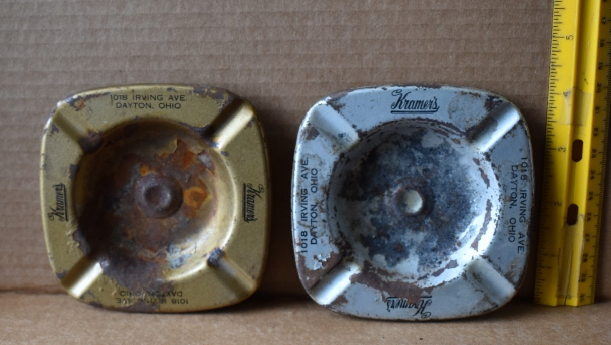 Lot of 2 1950-60s Dayton Ohio Kramer's Party Supply UD Flyers Sports Bar Ashtray