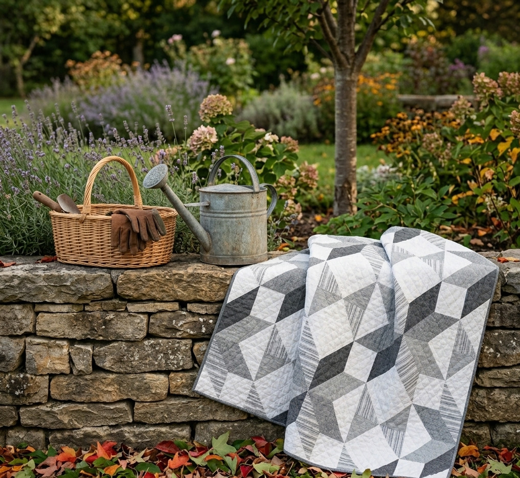 Lunar Phase Patchwork Queen Size Cotton Finished QUILT
