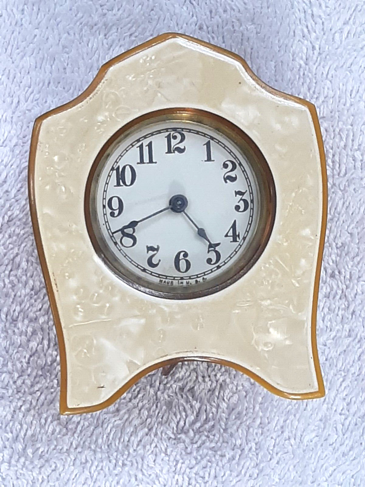 Excellent 1930\'s  Catalin/Bakelite Orange ClockTransparent wind-up  Works - Nice
