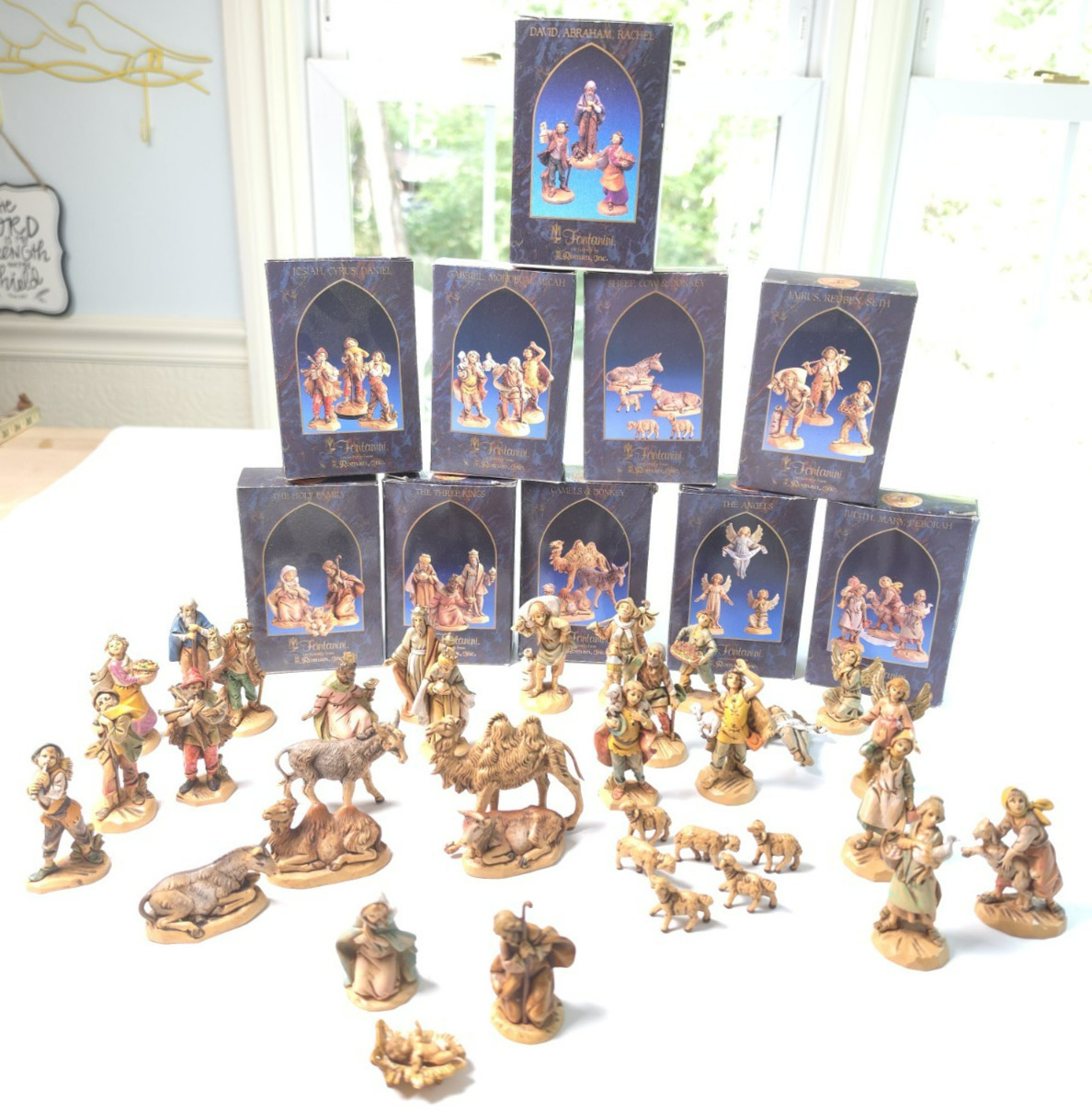 RARE Fontanini Nativity 35 Pc 10 Boxes 3.5 inch  Figures