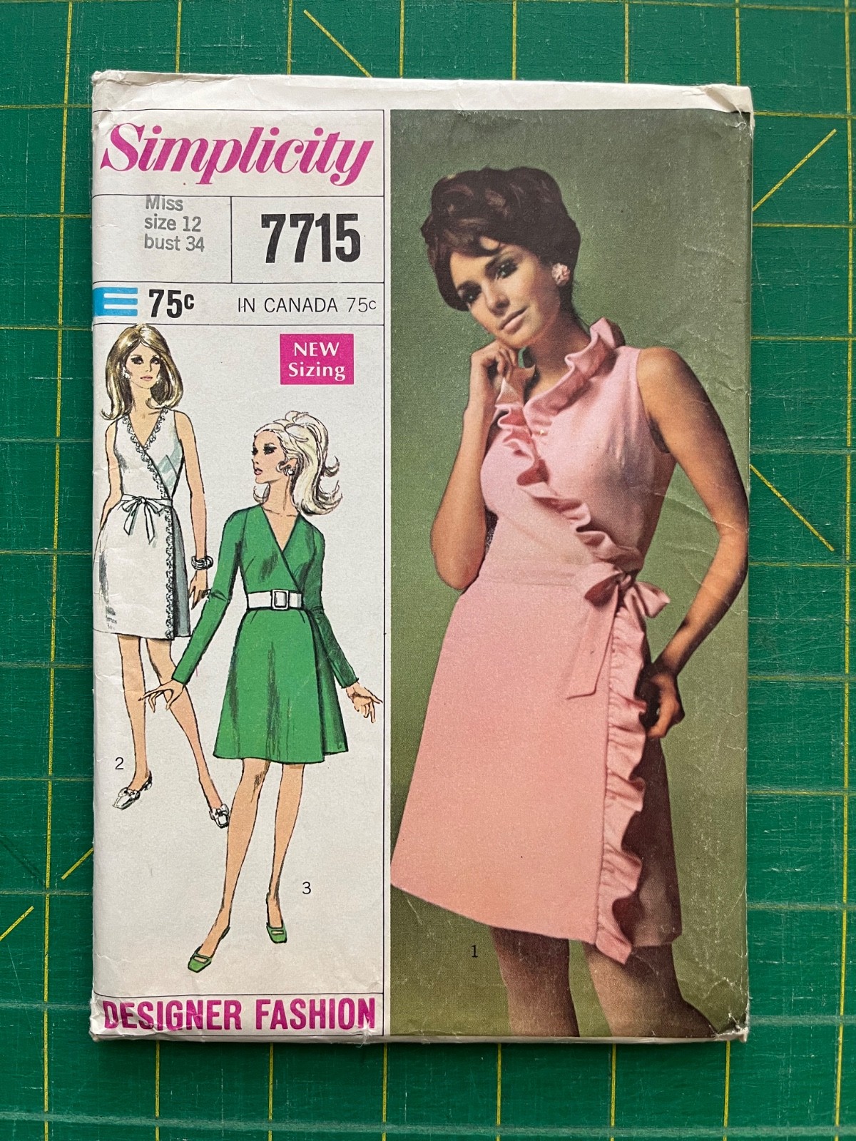 1968 Simplicity Sewing Pattern #7715 Size 12 Uncut