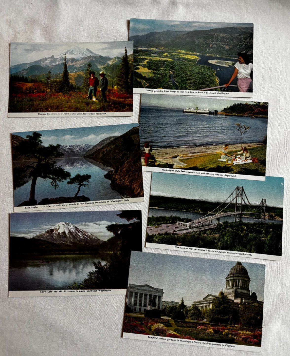 7 Vintage Glossy Postcards - Washington State Views - Unused 7 Vintage Glossy Postcards - Washington State Views - Unused