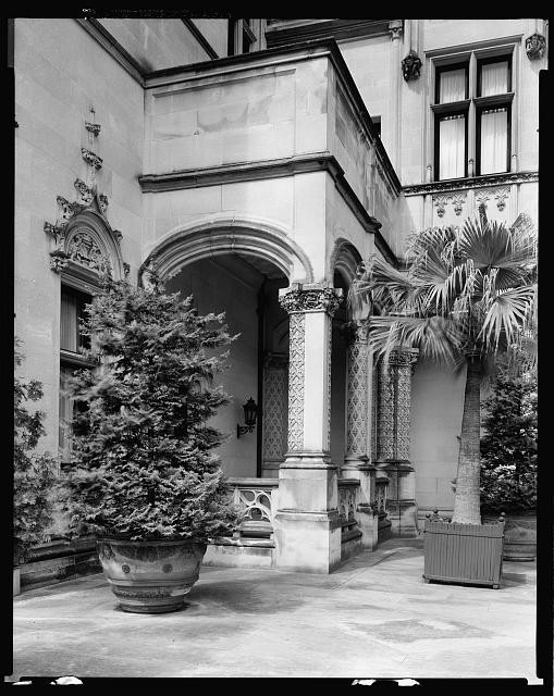 Photo:Asheville North Carolina Biltmore Estate 1938 Porch Plant Containers
