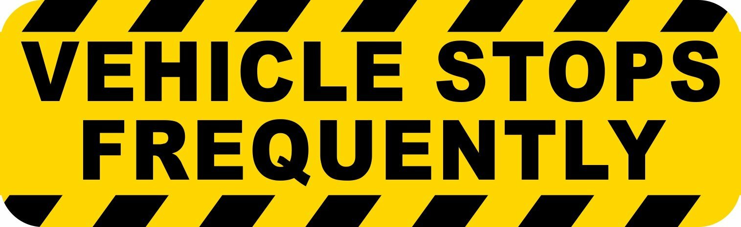 10in x 3in Vehicle Stops Frequently Magnet Car Truck Vehicle Magnetic Sign