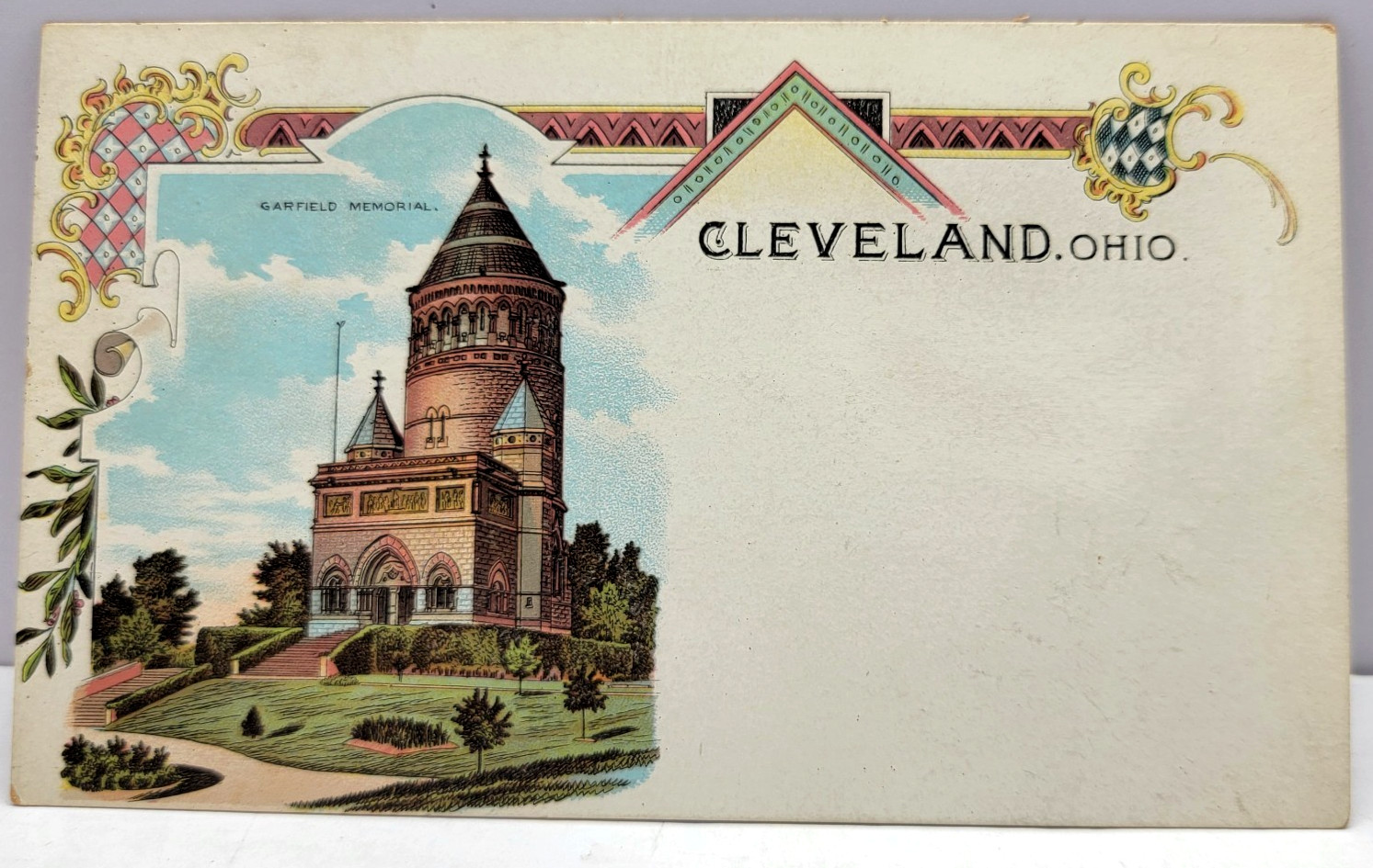 Cleveland Ohio Garfield Memorial Private Mailing Card c1900 Unused Postcard
