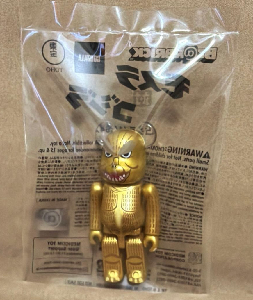 BE@RBRICK Godzilla 1964 Gold Paint 100% Godzilla Store Nagoya Novelty Promo Rare