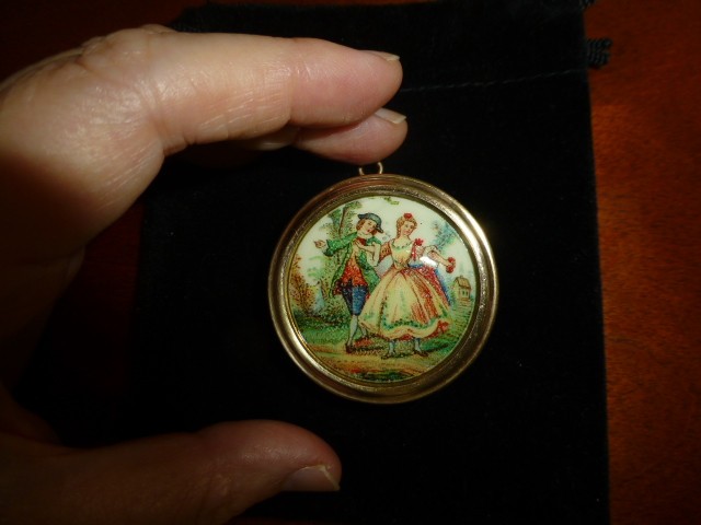 Vintage Swiss Reuge Music Box Pendant Necklace Plays \