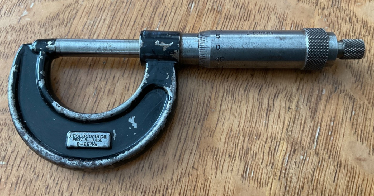 Vintage J. T. Slocomb Co. Micrometer 1-100 MM Vintage J. T. Slocomb Co. Micrometer 1-100 MM