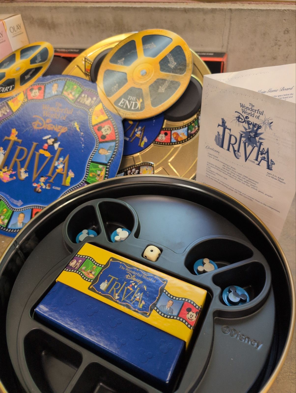 Vintage 1997 Wonderful World of Disney Trivia Game Mattel Complete Film Tin
