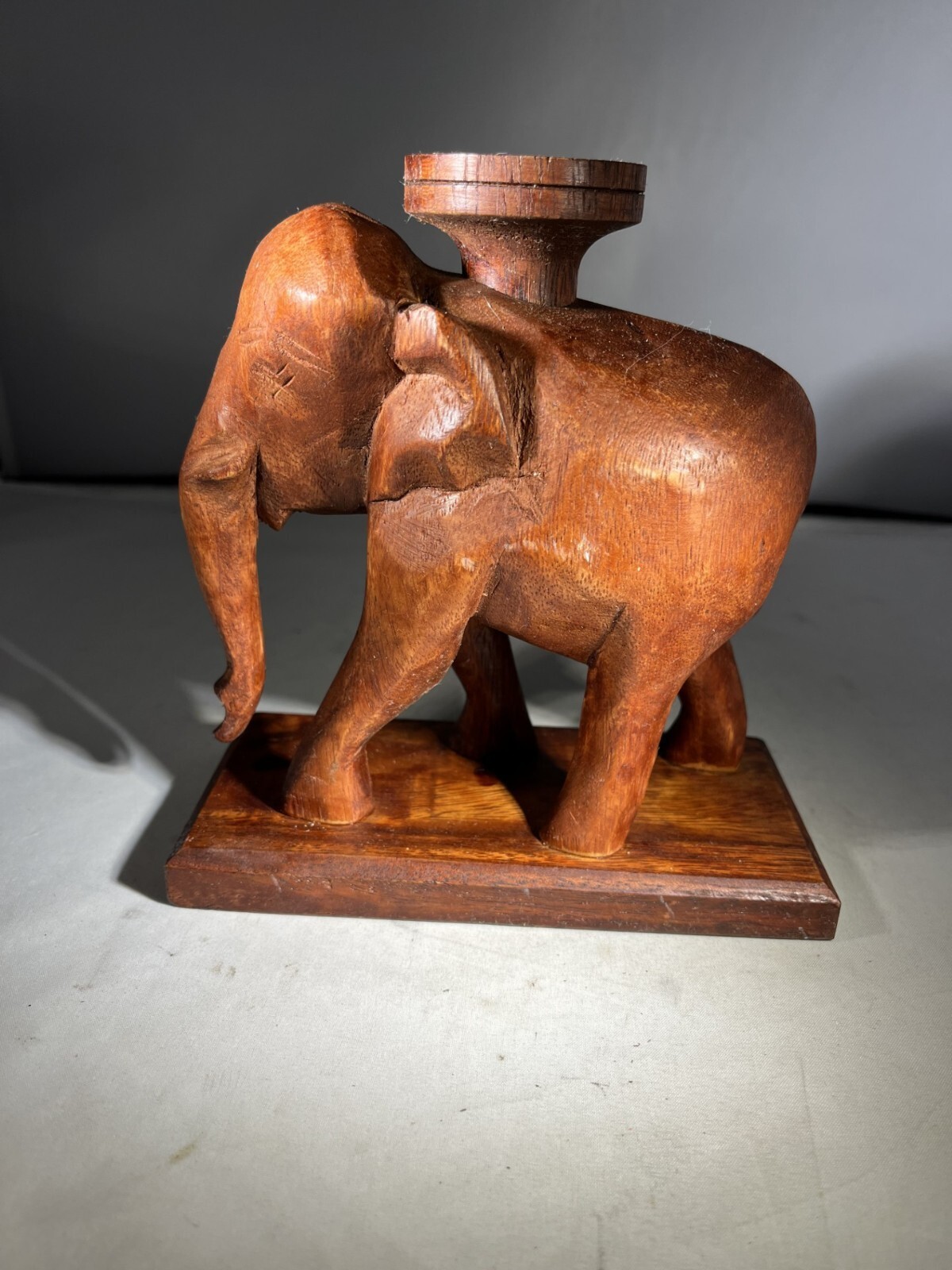 Vintage Hand Carved Wooden Elephant 6 1/2 Vintage Hand Carved Wooden Elephant 6 1/2