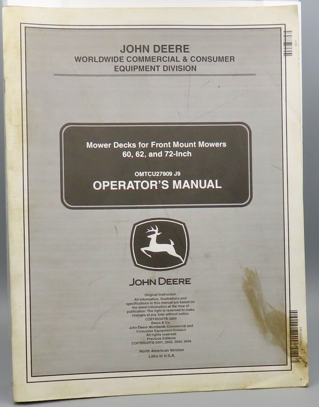 2009 John Deere Operator’s Manual Front Decks 1440 Series Mowers OMTCU14438 D1 2009 John Deere Operator’s Manual Front Decks 1440 Series Mowers OMTCU14438 D1