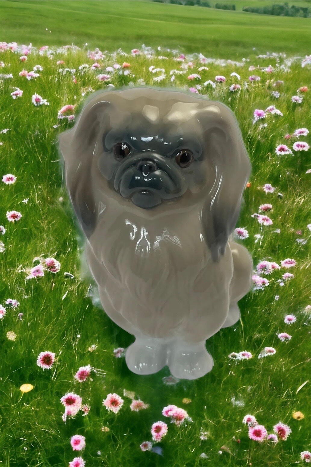 Vintage 1970 Retired Lladro 4641 Pekingese Dog Figurine 6 Glossy