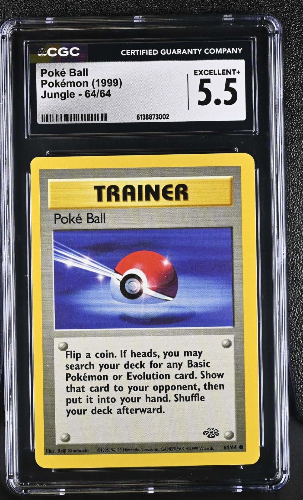 1999 Jungle #64 Poke Ball CGC 5.5 Excellent + Pokemon 1999 Jungle #64 Poke Ball CGC 5.5 Excellent + Pokemon