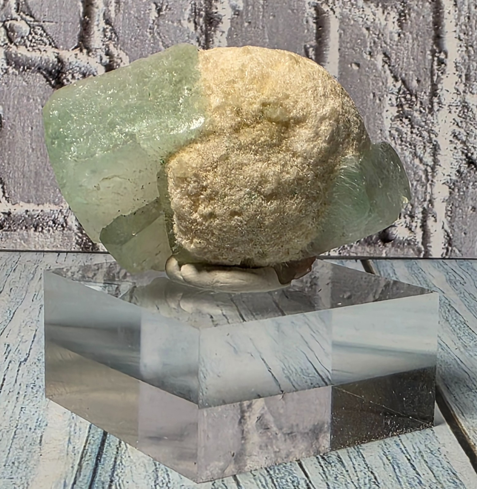 Vibrant Green Fluorite on Limestone & Calcite – High-Quality Display Specimen