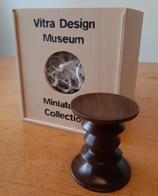 Vitra Miniatures Eames Stool Model A Walnut 1:6 Charles Ray Eames w/ Box