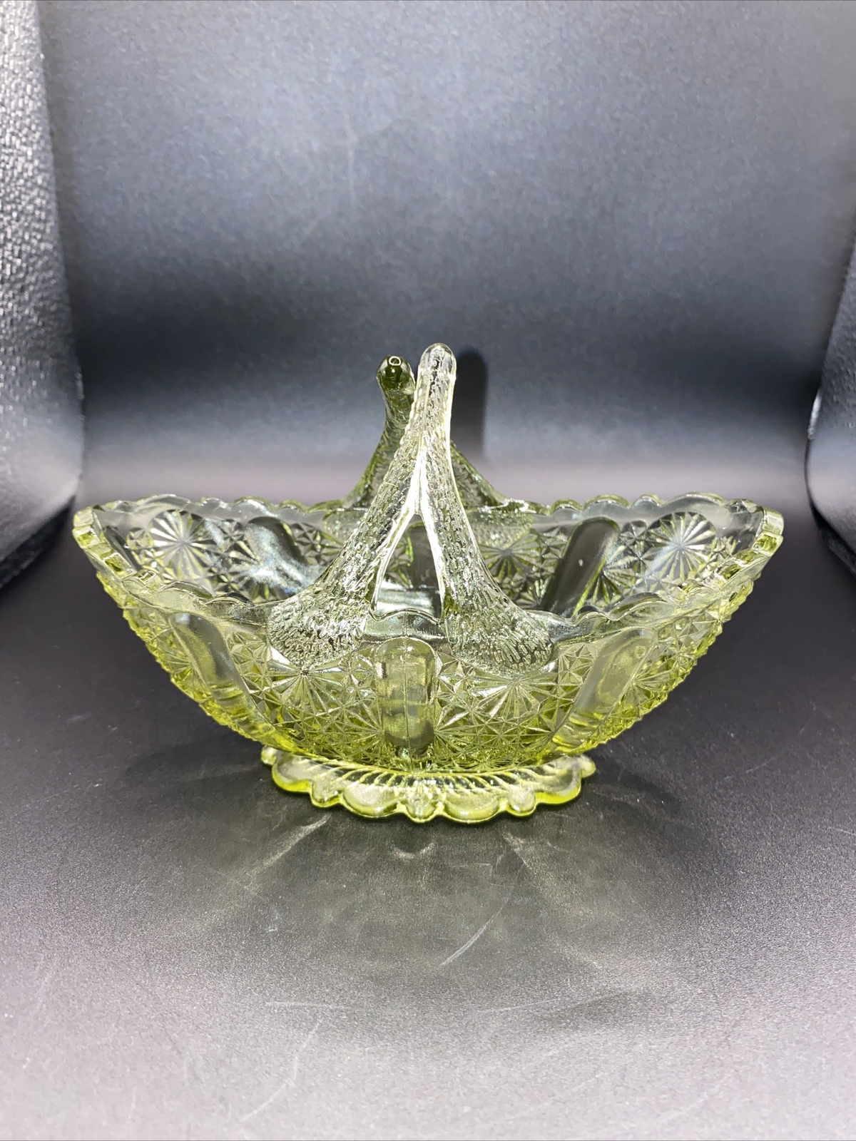 Daisy and Button Oval Glass Basket Fenton Daisy and Button Oval Glass Basket Fenton