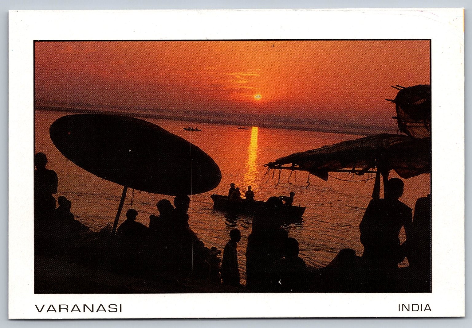 Varanasi India Sunrise Ganges River Boats People Vintage Postcard Srishti Varanasi India Sunrise Ganges River Boats People Vintage Postcard Srishti