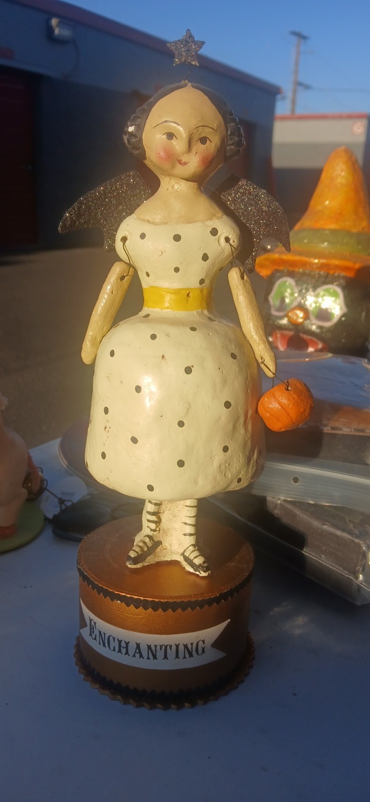 Vintage Esc Nicol Sayre Halloween Girl Figurine Folk Art