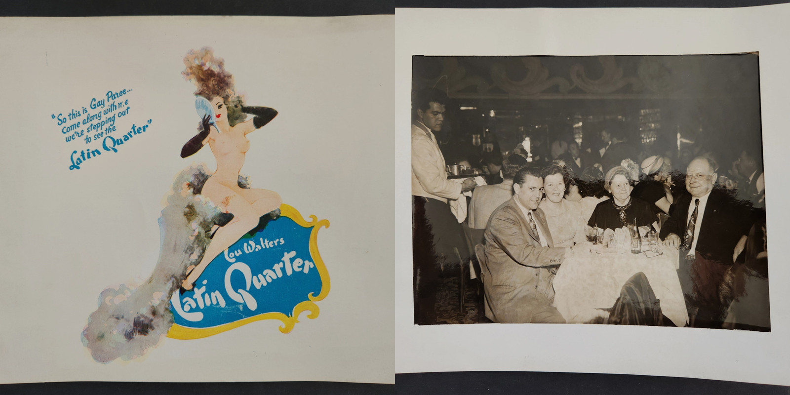 vintage LOU WALTERS LATIN QUARTER souvenir GROUP PHOTO folder PINUP GIRL #2