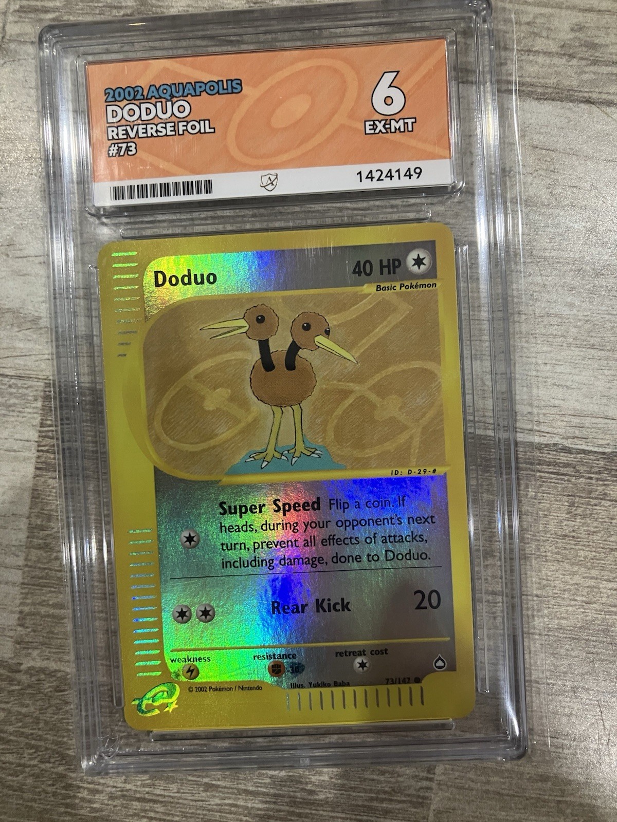 2003 Pokemon TCG - Doduo Reverse Holo E Reader Aquapolis 73/147 - Ace Graded 6