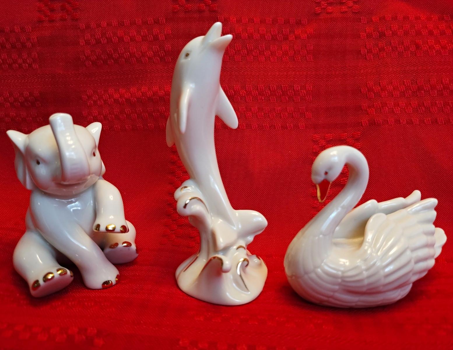 Lenox Ivory and Gold Animal Trio  Vintage