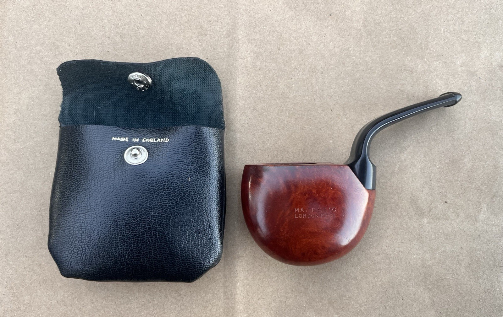 Clean Vintage Majestic London England Folding Smoking Pipe W Case