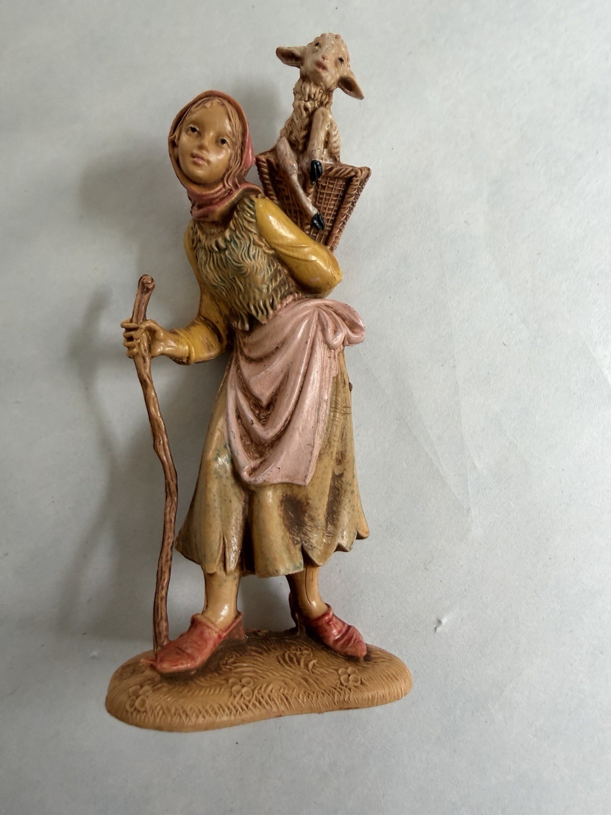 Fontanini Nativity 1983 Miriam Carrying Lamb Depose Italy #197 Vintage