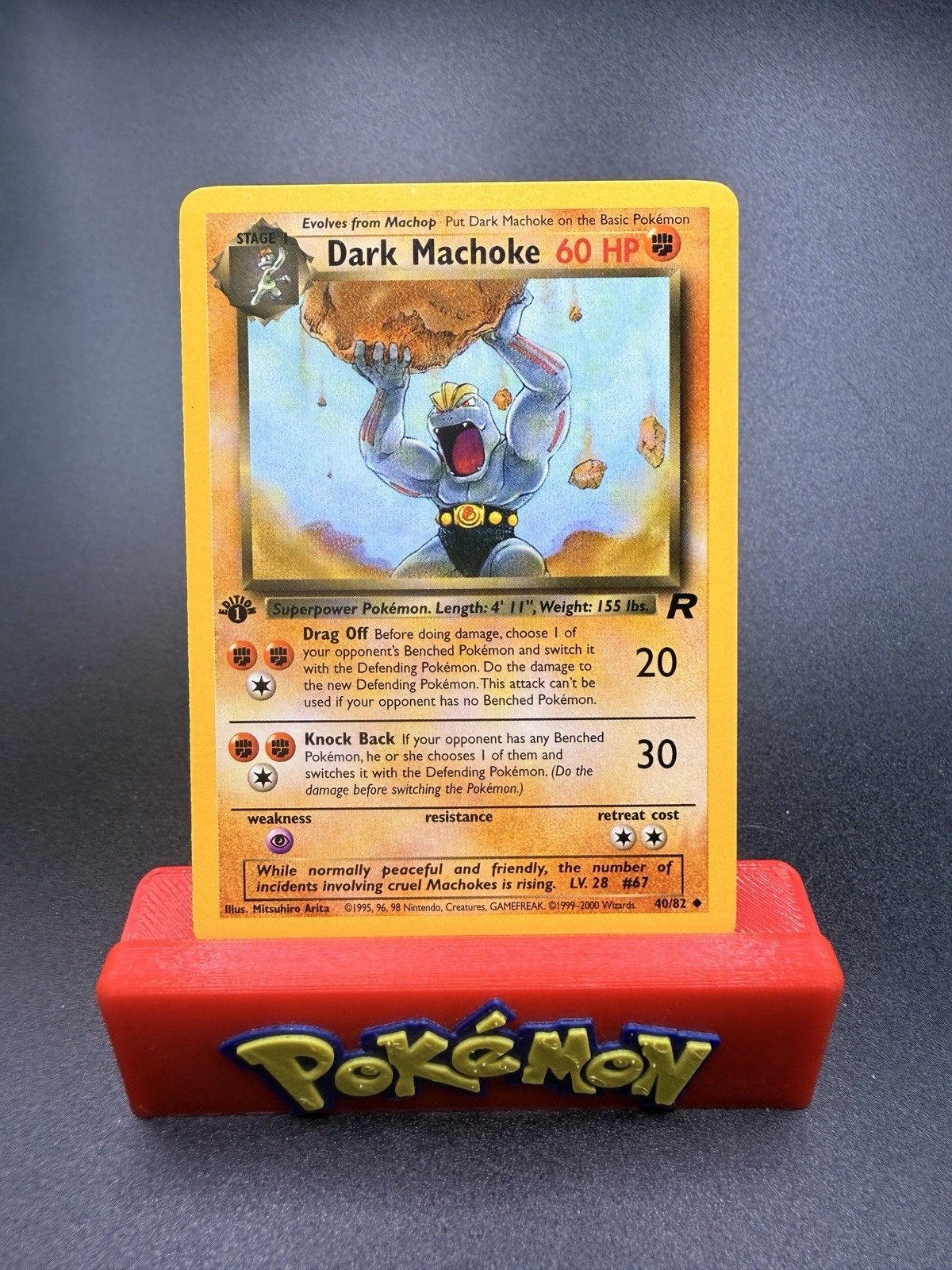 Dark Machoke 40/82 Team Rocket 1st Edition Uncommon Pokemon Card NM