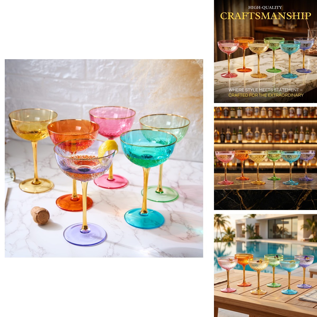 Wine Savant Vintage Art Deco Coupe Champagne, Martini, Cocktails Set 6 7 Oz Wine Savant Vintage Art Deco Coupe Champagne, Martini, Cocktails Set 6 7 Oz