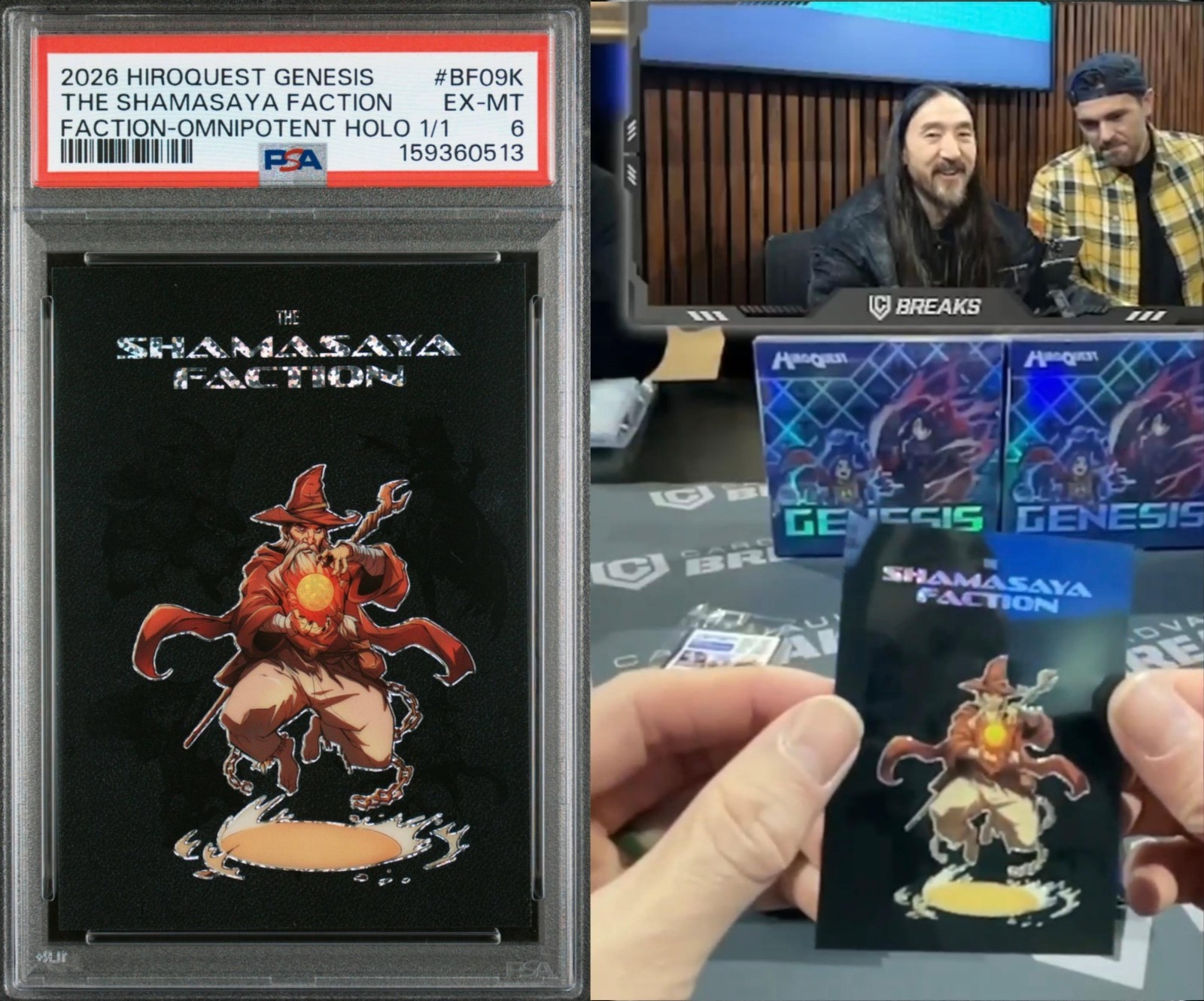 2026 HIROQUEST SHAMASAYA FACTION HOLO 1/1 PSA 6 (PULLED BY STEVE AOKI-SEE VIDEO) 2026 HIROQUEST SHAMASAYA FACTION HOLO 1/1 PSA 6 (PULLED BY STEVE AOKI-SEE VIDEO)