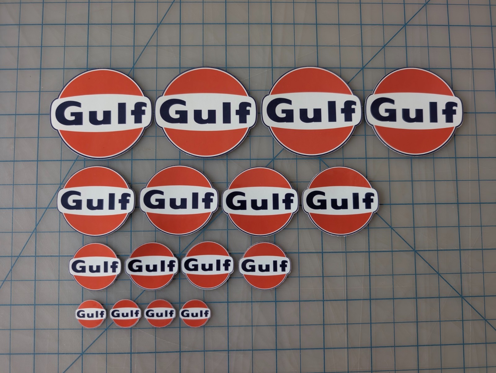 Gulf Oil Racing Sticker Decal High Quality UV Laminated Waterproof 4 yr Outdoor