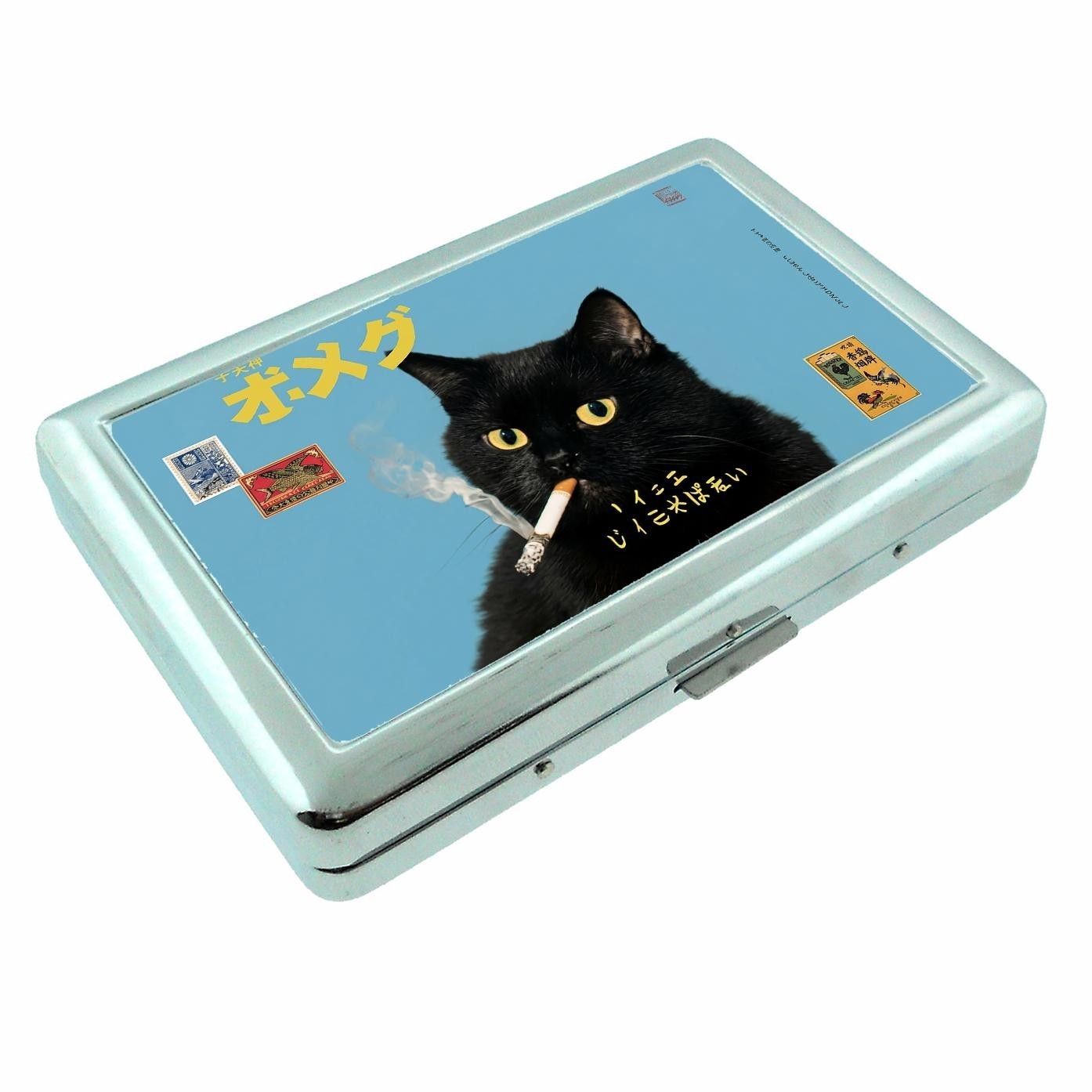 Black Cat Chill Metal Silver Cigarette Case