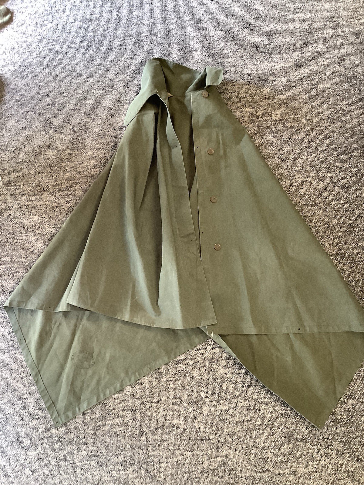1954 Vtg British Army Rain Cape Groundsheet Poncho Strauss & Sons Canvas 