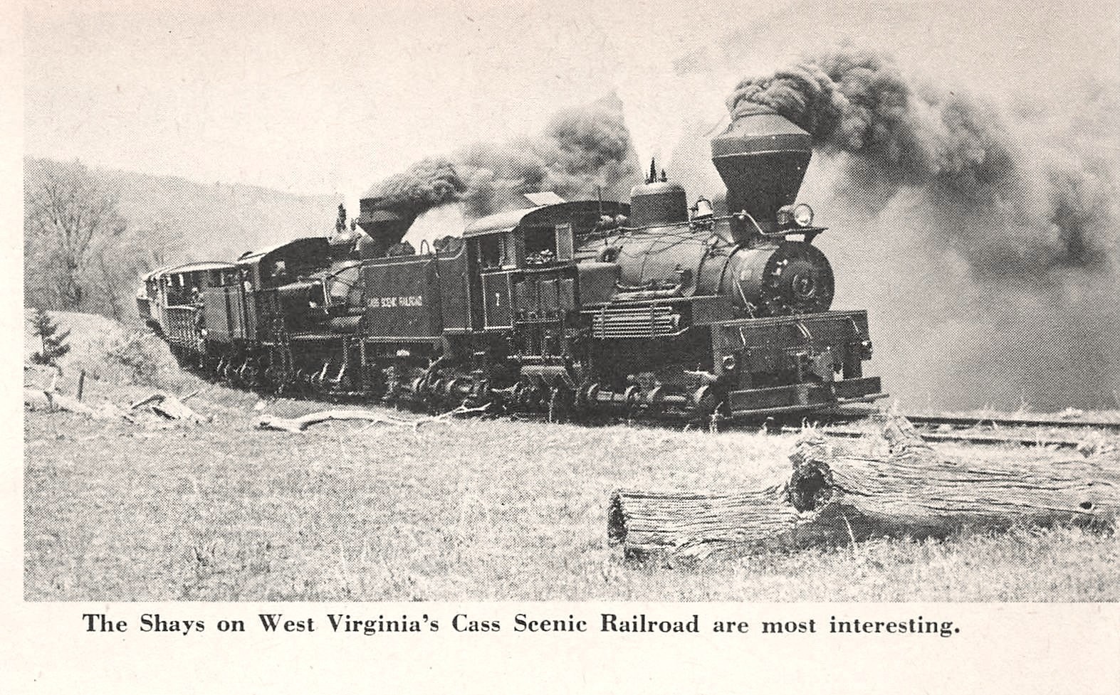 Cass Scenic Railroad Shay Steam Locomotives West Virginia 5.25 x 3.8\