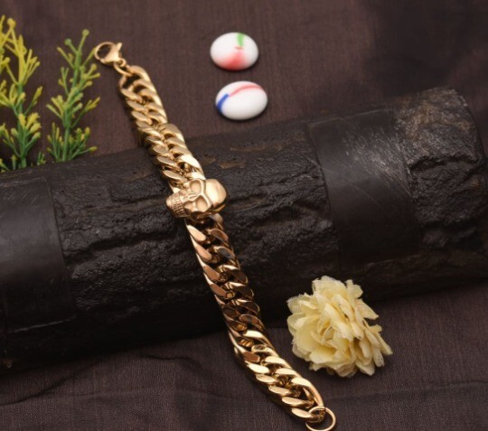 Glossy Golden Stainless Steel Bracelet