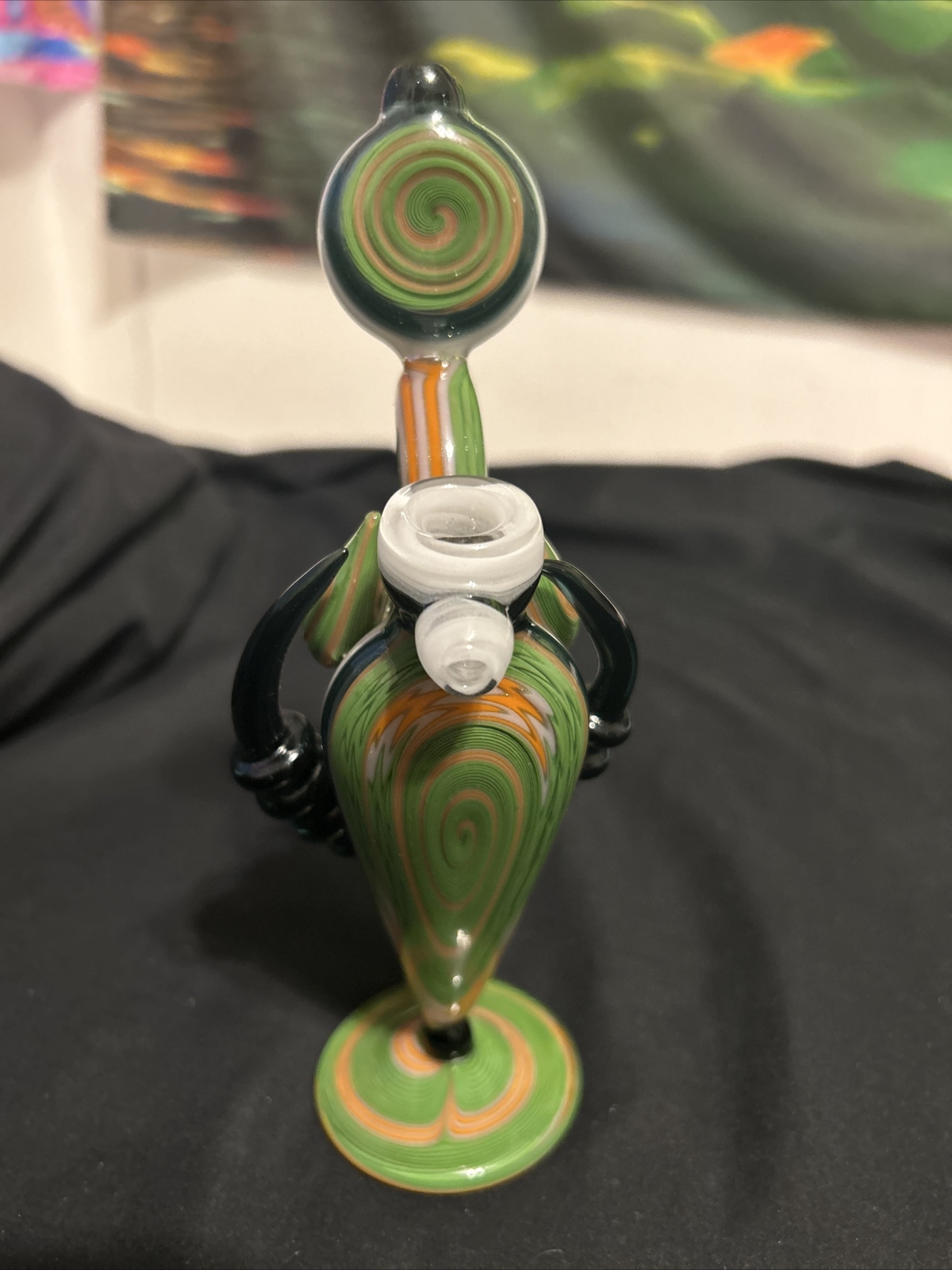 Custom Glass USA Blown Niko Cray 2013- Tobacco Pipe, Dry Piece, Wig Wag