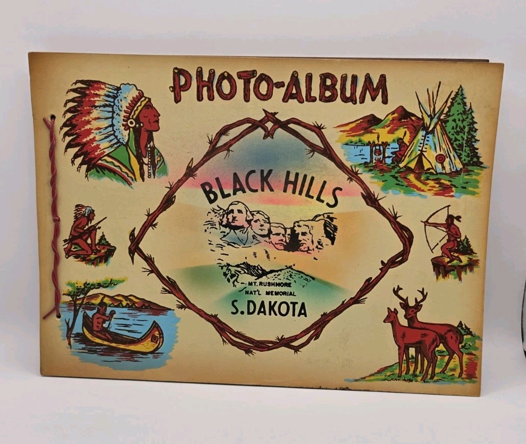 Vintage Black Hills Souvenir Southwestern 50's  Photo Album Scrapbook Western US