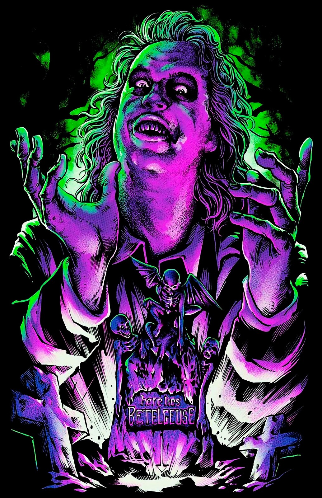 Beetlejuice Poster Print Wall Art Tim Burton Horror Comedy Movie Decor