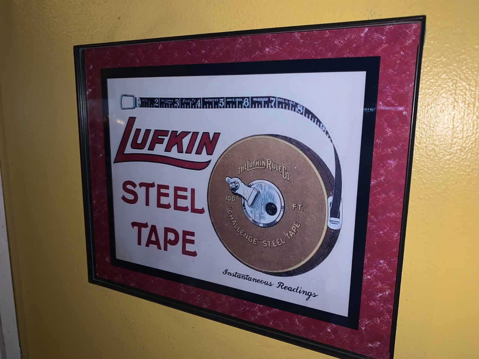 Lufkin Steel Tape Measure Hardware Store Garage Shop Retro Advertising Sign