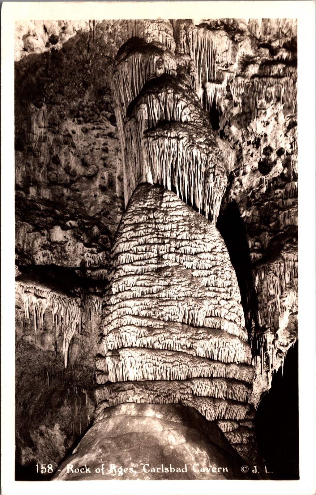 1937 Carlsbad Cavern NM Rock of Ages Postcard New Mexico Cave RPPC 1937 Carlsbad Cavern NM Rock of Ages Postcard New Mexico Cave RPPC