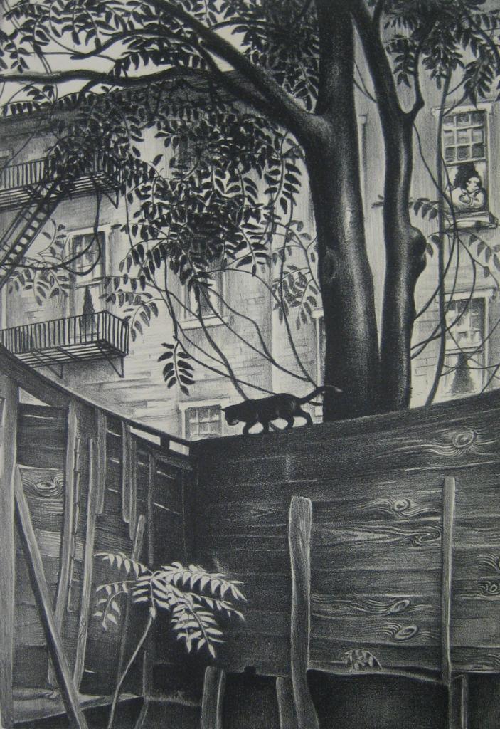 Backyard : Mabel Dwight : 1938 : Archival Quality Art Print for Framing Backyard : Mabel Dwight : 1938 : Archival Quality Art Print for Framing