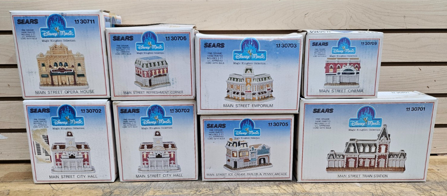 LOT OF 8 - Sears 1988 Disney Magic Kingdom Collection w/ Original Boxes
