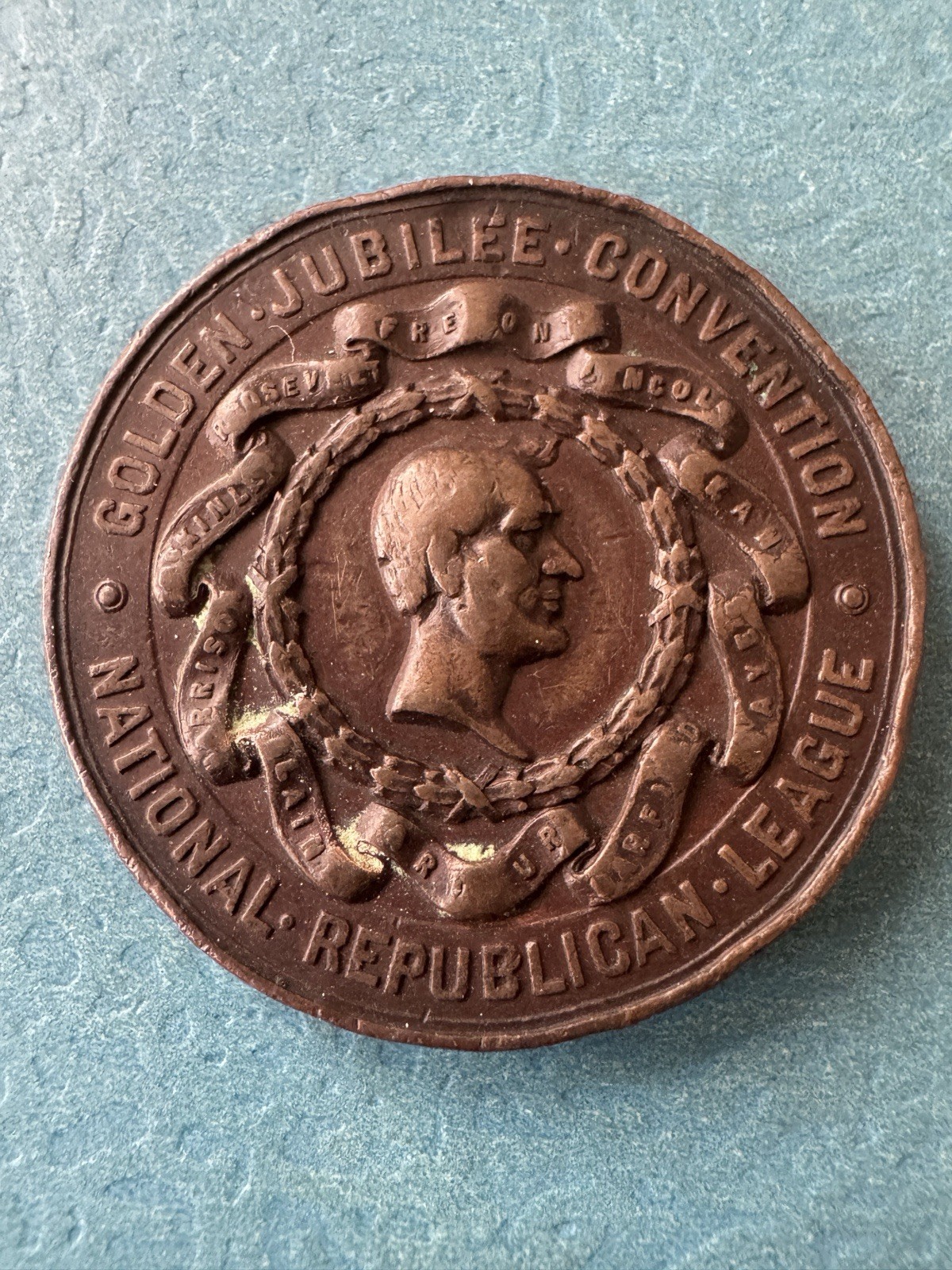 1906 Golden Jubilee National Republican League Convention Medal Philadelphia PA