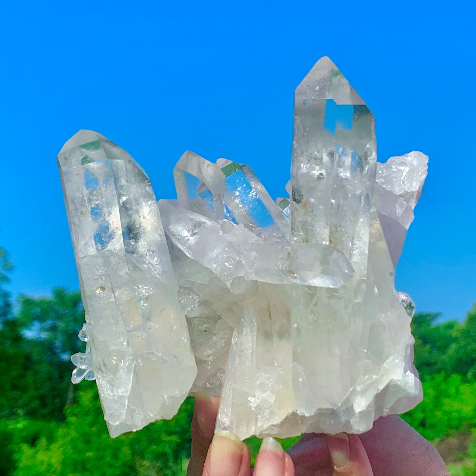 1.55LB  A+++Natural White Crystal Himalayan Quartz Gemstone Cluster/Specimen